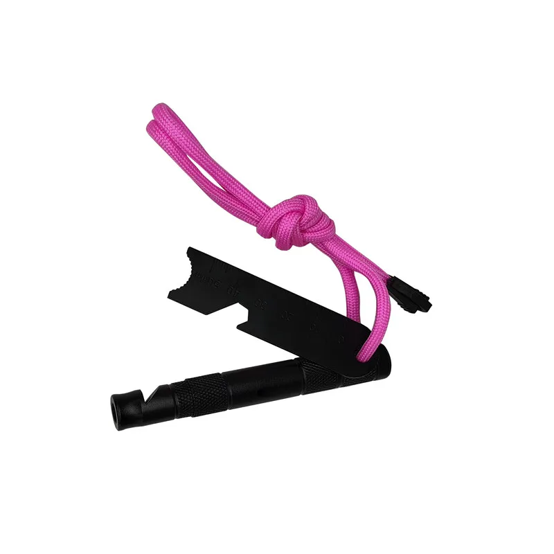 Camping Waterproof Flint Fire Starter With Customized Logo Compass Scraper Bottle Opener Whistle bag packing