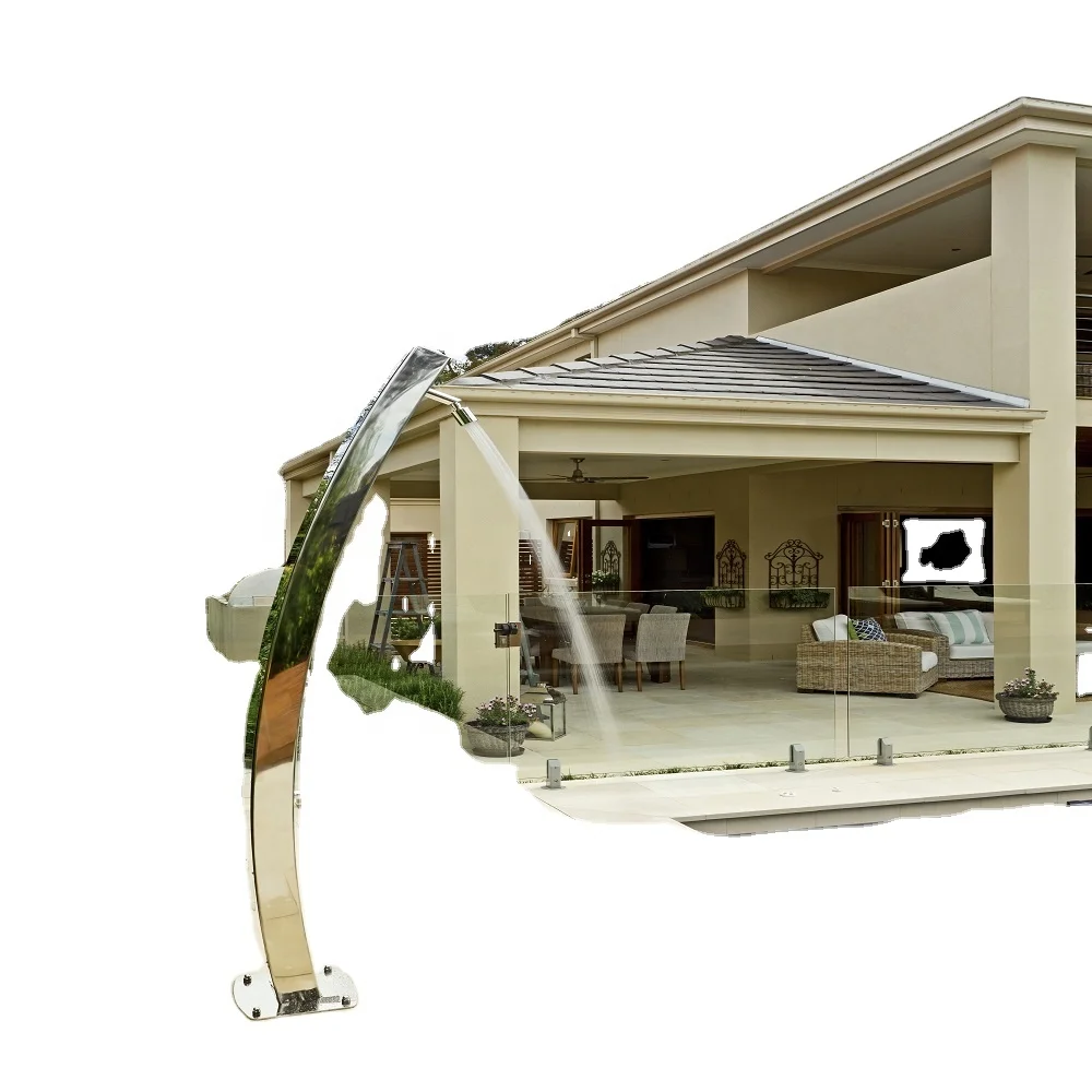 2.5MM Thickness Stainless Steel 316 Mirror  Curve Shape Outdoor Shower, Outdoor Pool Shower, Pool Shower