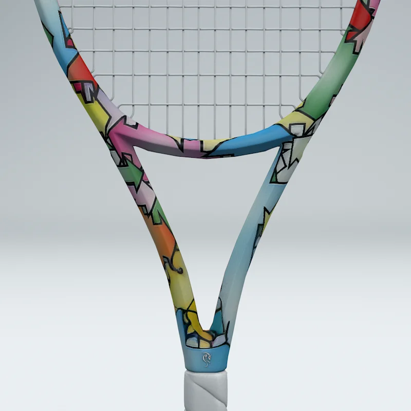 digitally enhanced colorful puzzle trainer carbon fiber professional occasion lightweight tournament 27inch oem tennis racket