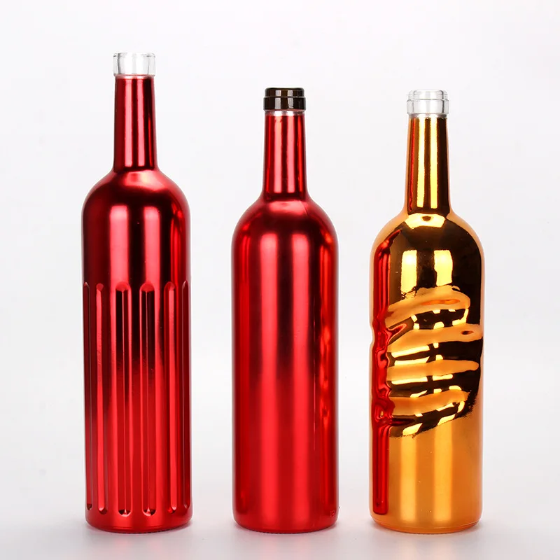 750ml Gold Electroplated Champagne Wine Glass Bottle Spirits Beer Bottles