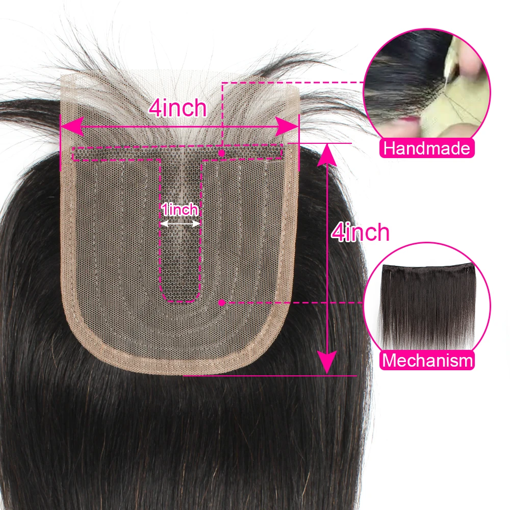 
Wholesale 100% unprocessed grade 10a virgin Brazilian hair 3 bundles with a 4*1 lace closure 