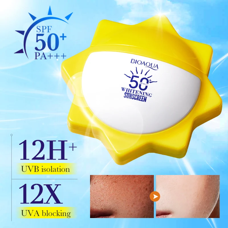 OEM ODM Korea BIOAOUA Skincare Anti Aging Sunscreen SPF 50+ PA+++ Waterproof Whitening Uva & Uvb Sun Protection Sunblock Cream