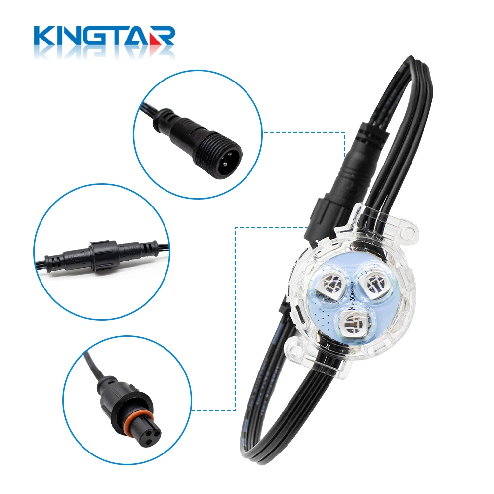 Decorative Christmas Lights DC12V 30mm Waterproof RGB Led Pixel Eaves Lighting With Clear Cover