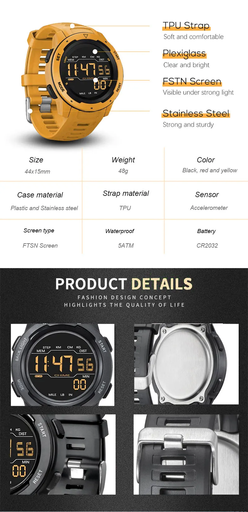 Spovan P100 Smart Watch Outdoor Sports Smartwatch Swimming 50M Waterproof Running Time Calorie Digital spovan smartwatch