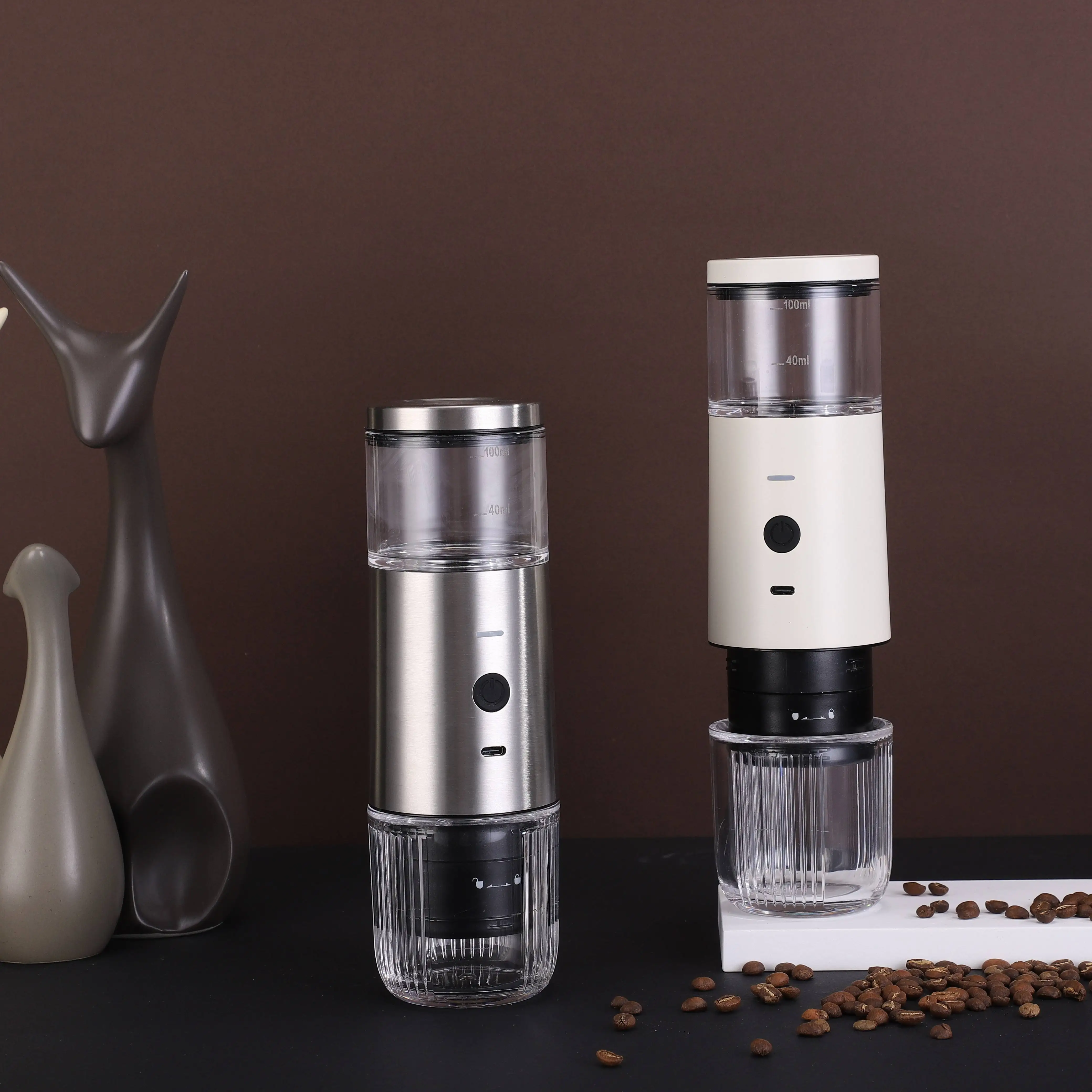 Practical and portable electric coffee grinder, fully automatic home brewing all-in-one coffee machine, small coffee grinder