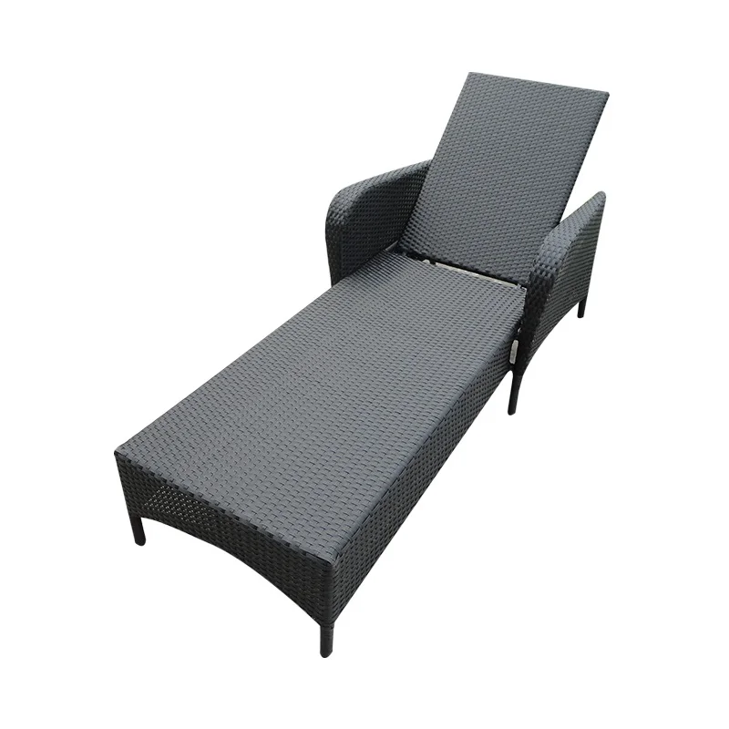 Modern Garden Outdoor Furniture Beach Chair Rattan Sun Lounger Adjustable Sun Bed Lounger For Beach Or Hotel