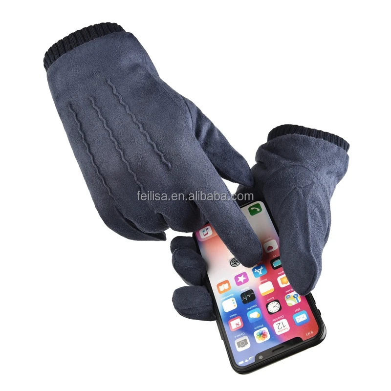 outdoor sports running gloves riding touch screen suede fabric gloves