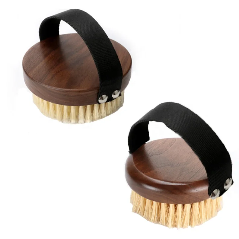 Factory Wholesale 100% Natural Vegan Sisal Bristle Exfoliating Brush Bamboo Shower Dry Body Bath Brush