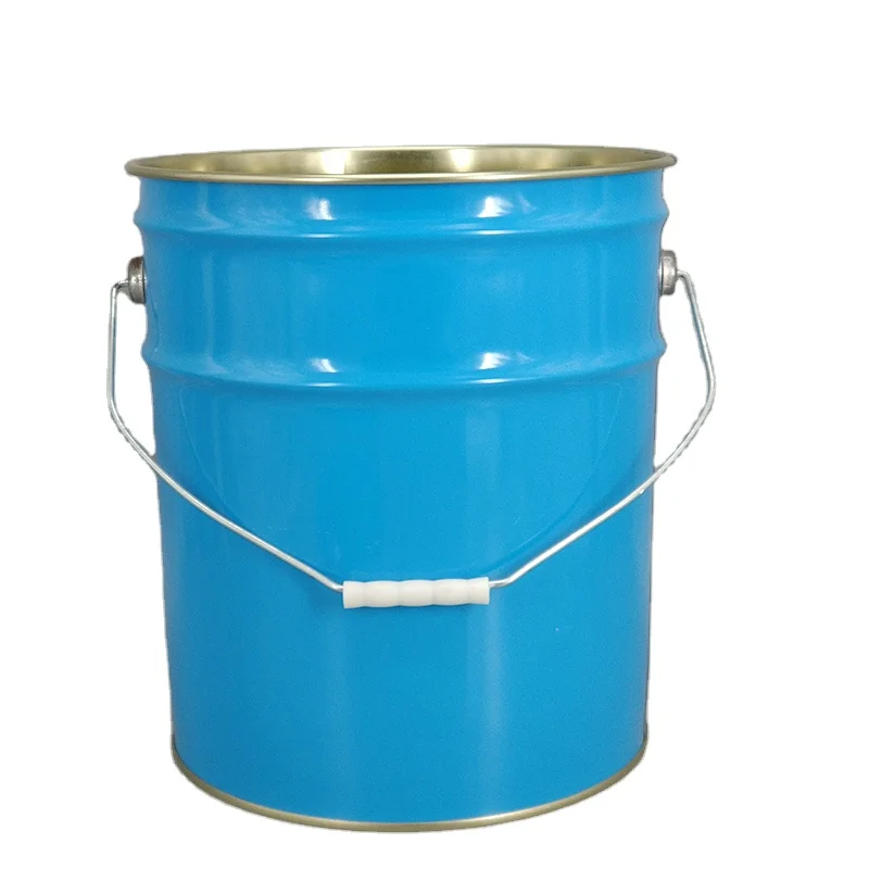 metal tin pail with lock ring lid  metal handle 5 gallon tin drum for paint packaging paint metal container