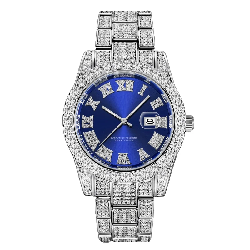 Мужские часы Radium 44 мм, часы Smile & Glasses со звездами, пылью, нержавеющими, с левой ручкой, джемом, Tangan