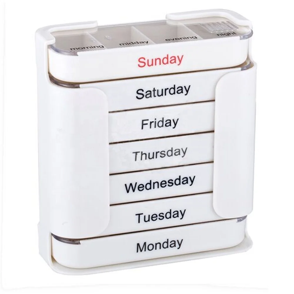 7 Day 28 Compartment Plastic Travel Medicine Pill Box