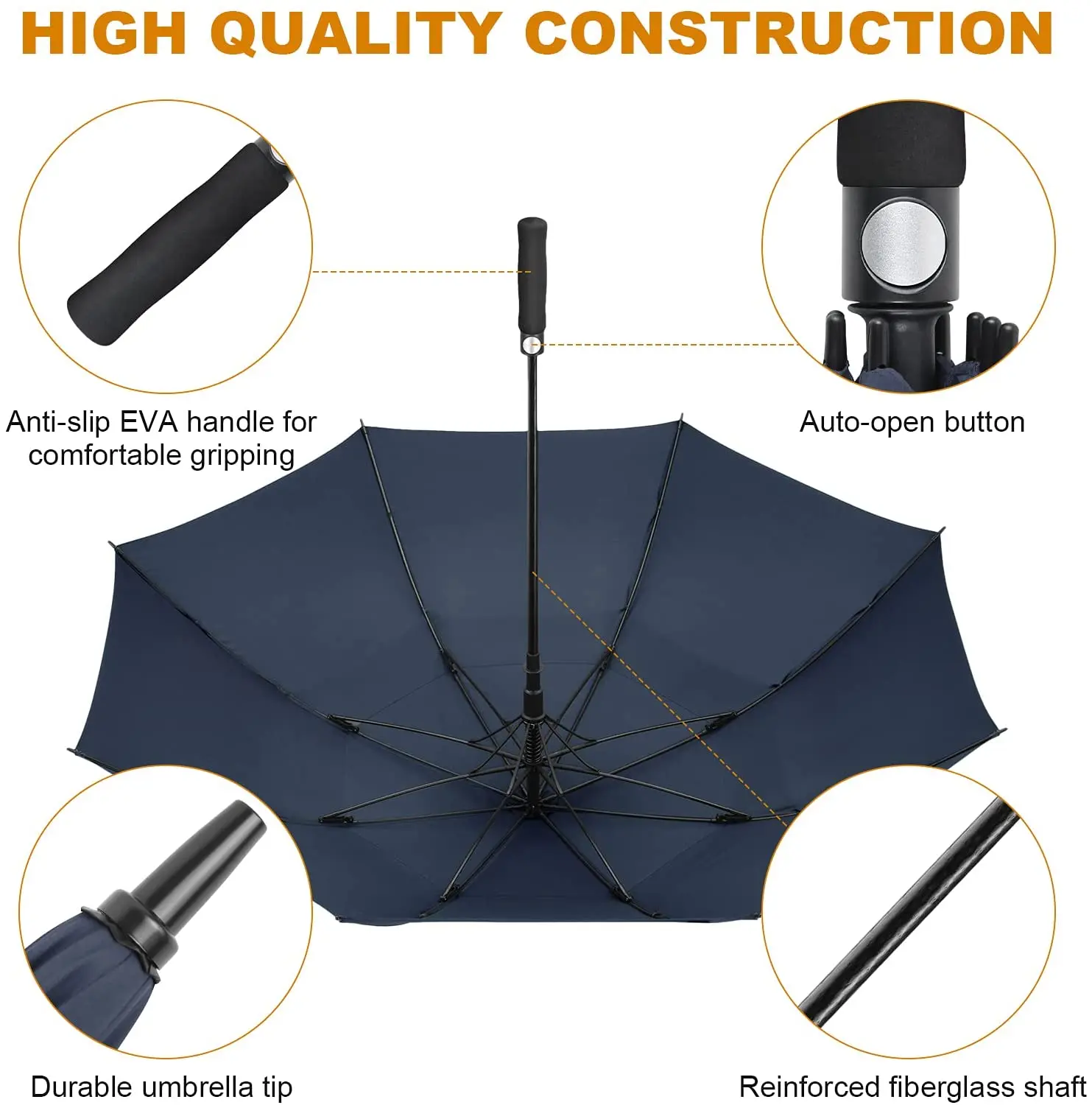 Umbrella Manufacturer Premium Quality Large Custom Golf Umbrella With Logo Print Strongly Windproof guarda chuva