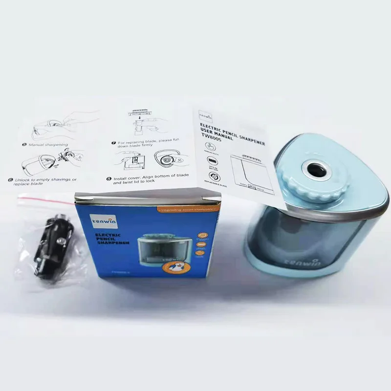 Plastic Pencil Sharpener Electronic Cute Pink Blue Dino Electronic Pencil Sharpener For Student Kid Children Battery And Wire