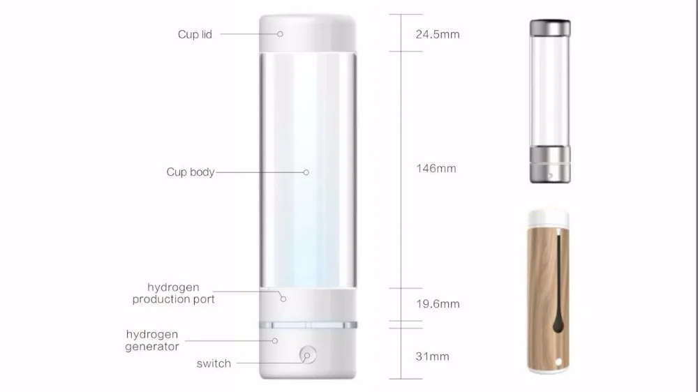 
New design electrolytic portable outdoor sport bottle rich hydrogen water with transform interface 