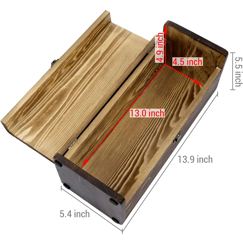 Rustic Burnt Dark Brown Solid Wood Single Wine Bottle Holder,