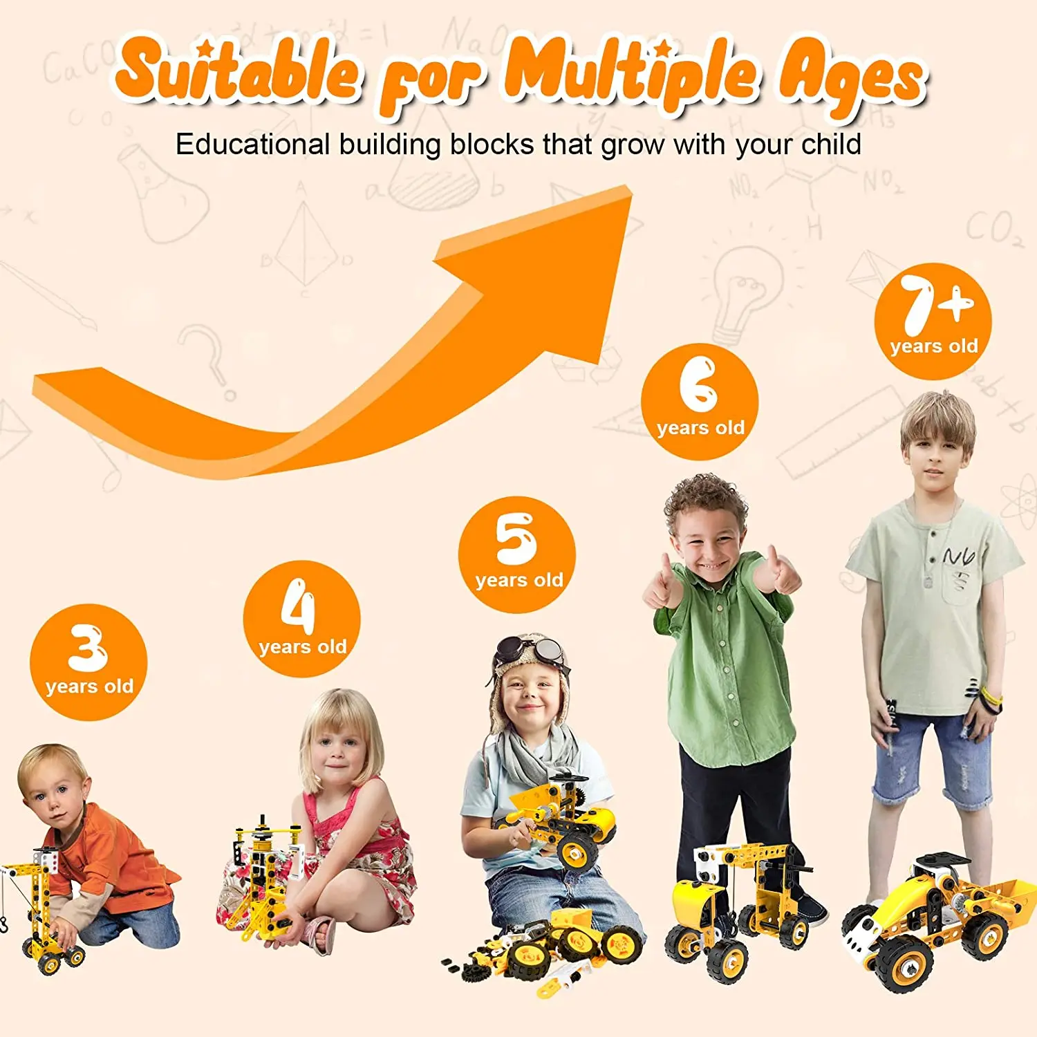 Hot Sale Kids Stem Toys Educational Diy Building Kit Soft Rubber Assemble Building Block Toys