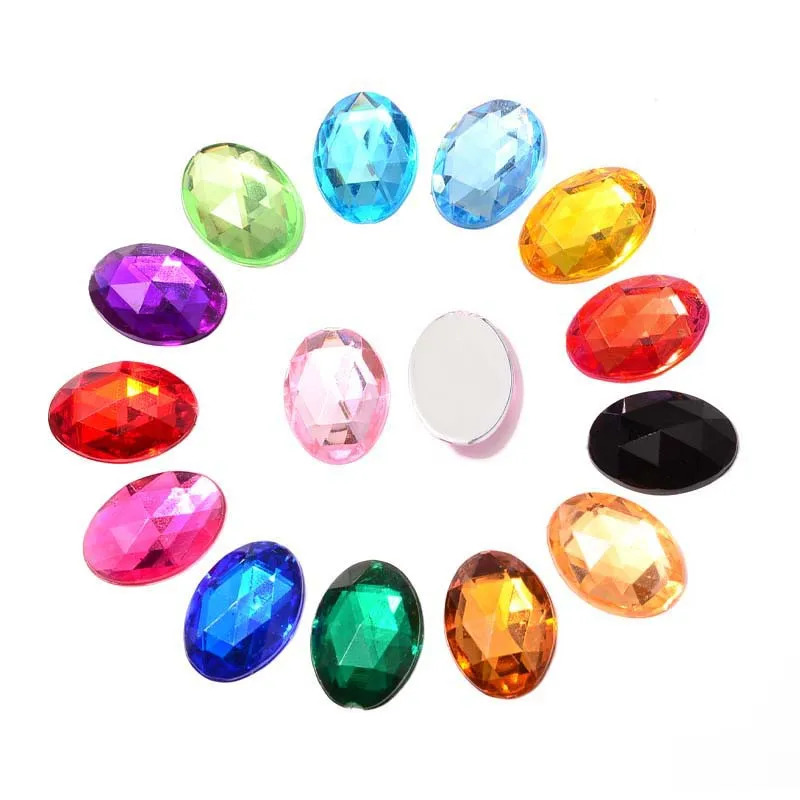 luxury plastic oval flatback crystal rhinestones diy wedding dress costume decor glue-on diamond bag shoes acrylic rhinestones