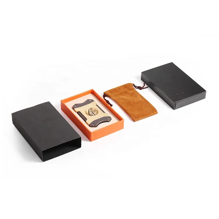 Frosted electro-galvanized alloy with cigarette holder function semi-automatic spring side-opening cigar cutter