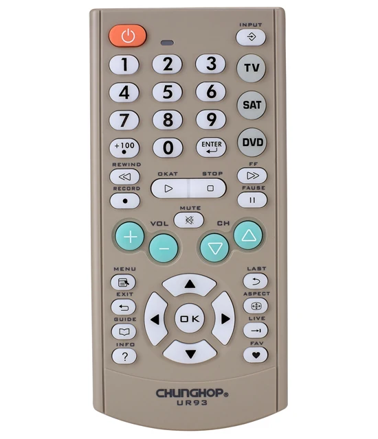 Chunghop UR93 Operation 3 devices in 1 Remote TV Universal Remote Control