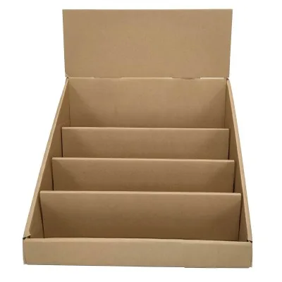 Premium Cardboard Countertop 4 Tier Display Stand Cardboard Displays stand for retail goods custom size cardboard display rack