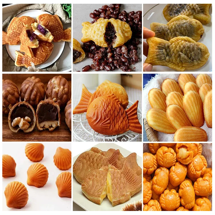 Hot Sale Automatic Small South Korean Fish Walnut Shape Mini Taiyaki Manju Cake Delimanjoo Machine Price