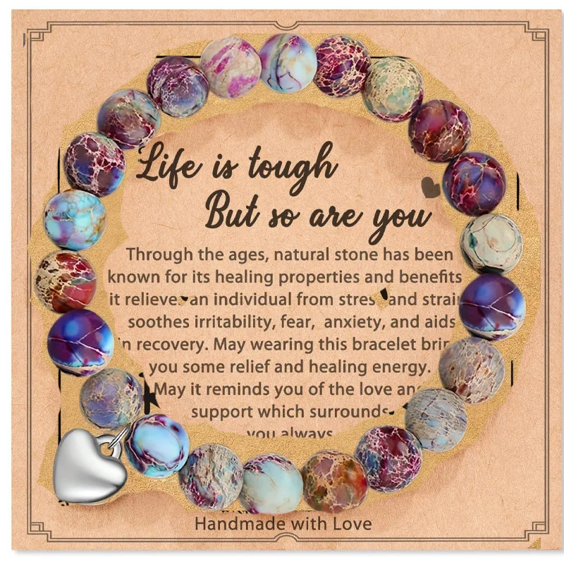 Unisex Trendy Natural Stone Bracelets Set Unique Birthday Gifts for Women Men Mom Daughter Friends Wife for Parties Weddings