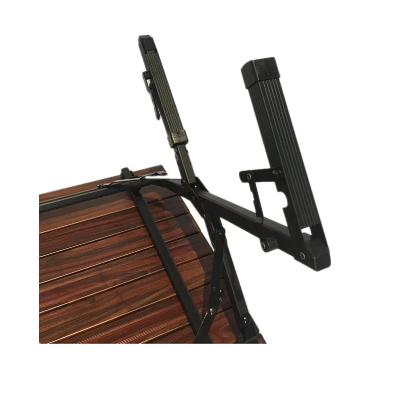 OnwaySports Outdoor Height Adjustable Portable Aluminum Wood Roll Egg Folding Picnic Camping Table