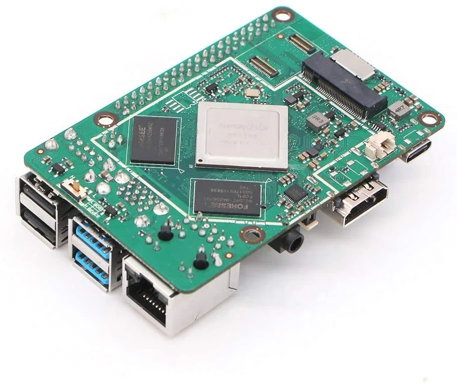 Rock PI 4B V1.4 Rockchip RK3399 Cortex Six Core SBC/Single Board Computer Compatible with Official Raspberry Pi Display