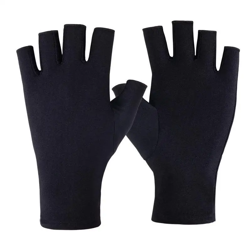 Half Fingers Gloves For Manicure Supplies Anti UV Radiation Protection Gloves Protecter For Nail Gel UV LED Lamp Tool