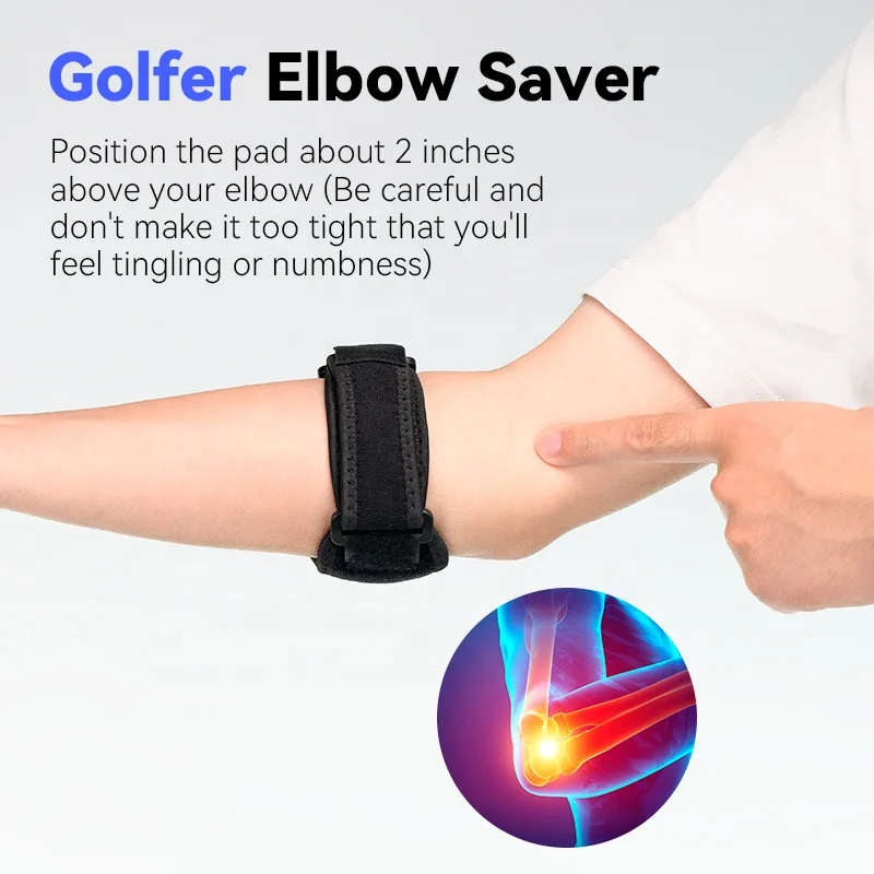 Hot Sale Tennis Elbow Brace With Compression Pad Adjustable Elbow Support Neoprene Tennis Elbow Strap for Golf Player