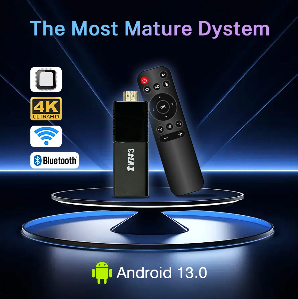 Factory U8 TVR3 TV Stick 4K Android 10 Atv H313 1GB RAM 8GB  ROM Dual Wifi BT Smart Fire TV Stick Set-Top Box