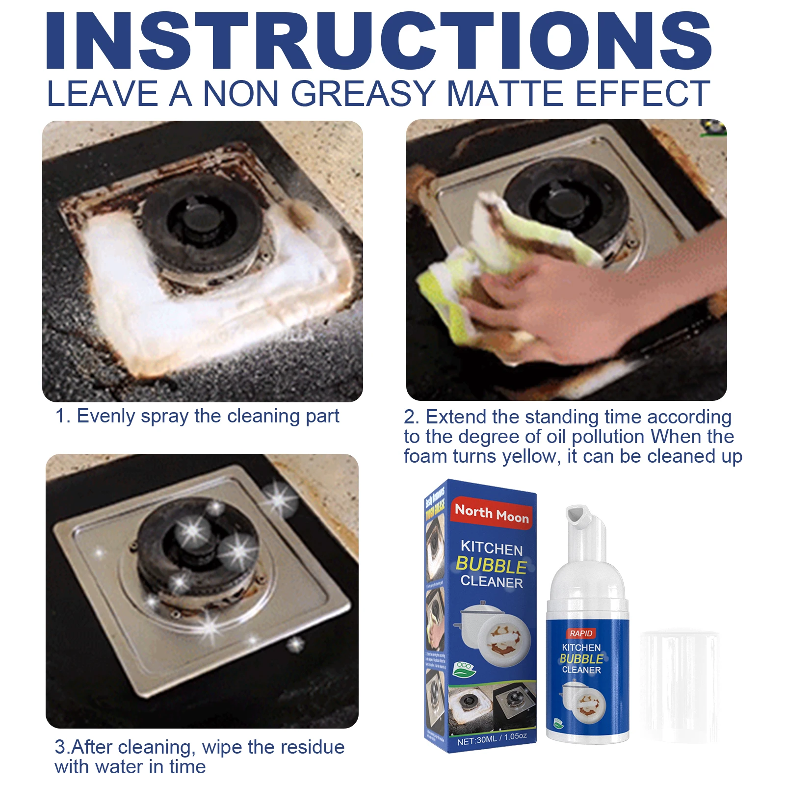 Kitchen Foam Cleaner Range Hood Heavy Oil Stain Cleaner surface cleaning tablets Daily Kitchen Cleaner