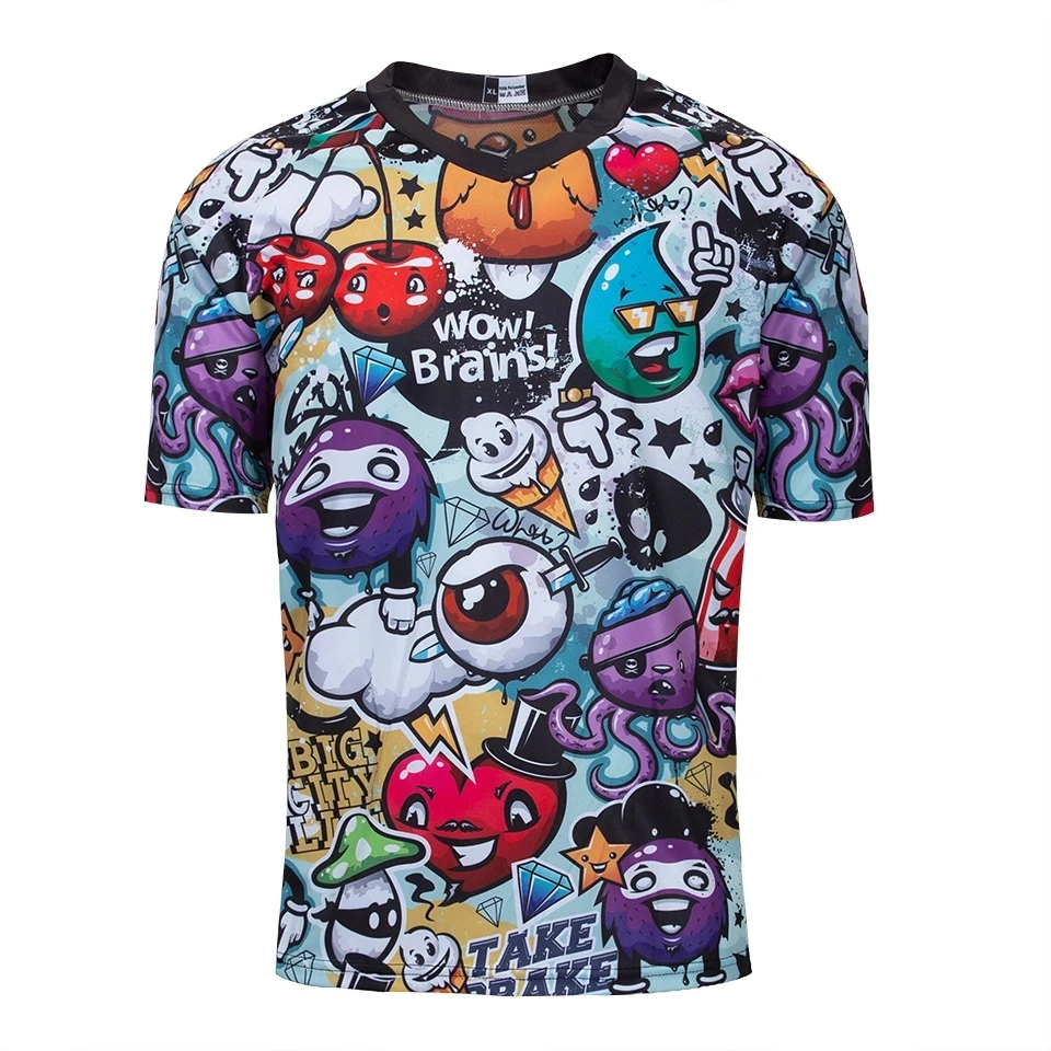 custom logo made 100% polyester quick dry summer short sleeve dirt bike motocross jersey