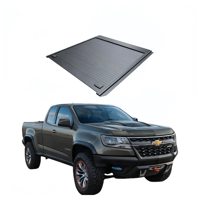 for Chevrolet Colorado ZR2 / Bison Tremor retractable aluminum roll up truck bed cover waterproof pressure resistant tonneau