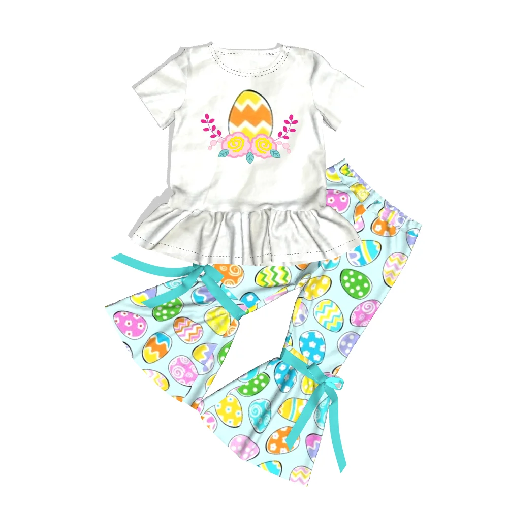 
high quality girls dress girl Easter rabbit dress beautiful floral girl dress wholesale 