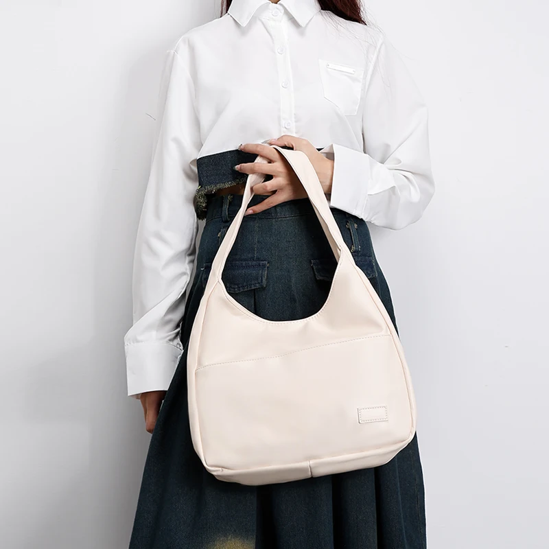 Soft pu leather underarm bags for ladies handbags fashion trendy luxury handbags for women solid large capacity shoulder bag