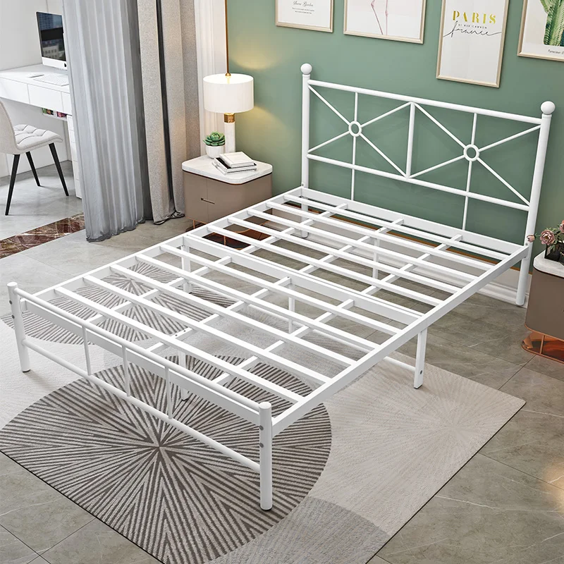 
1.5m single apartment wrought iron bed double 1.8m rental room bed modern minimalist bed 