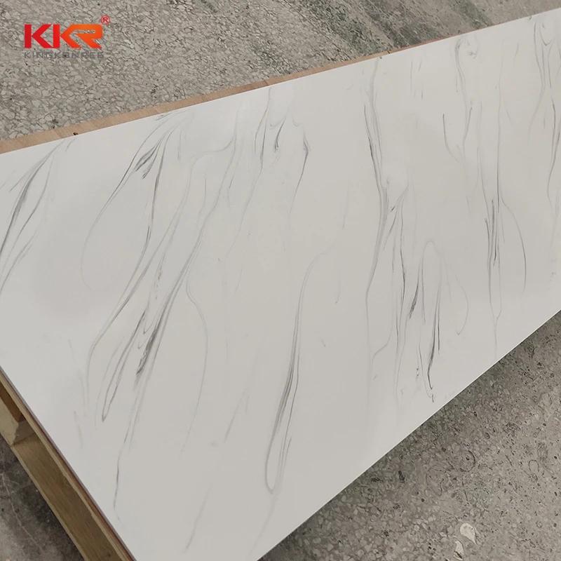 12mm marble texture wholesale solid surface countertop material white acrylic vanity solid surface sheet for worktops