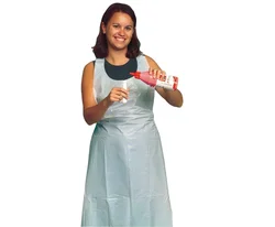 Waterproof PE White Plastic Disposable Aprons Full Body Plastic Apron For Food Service