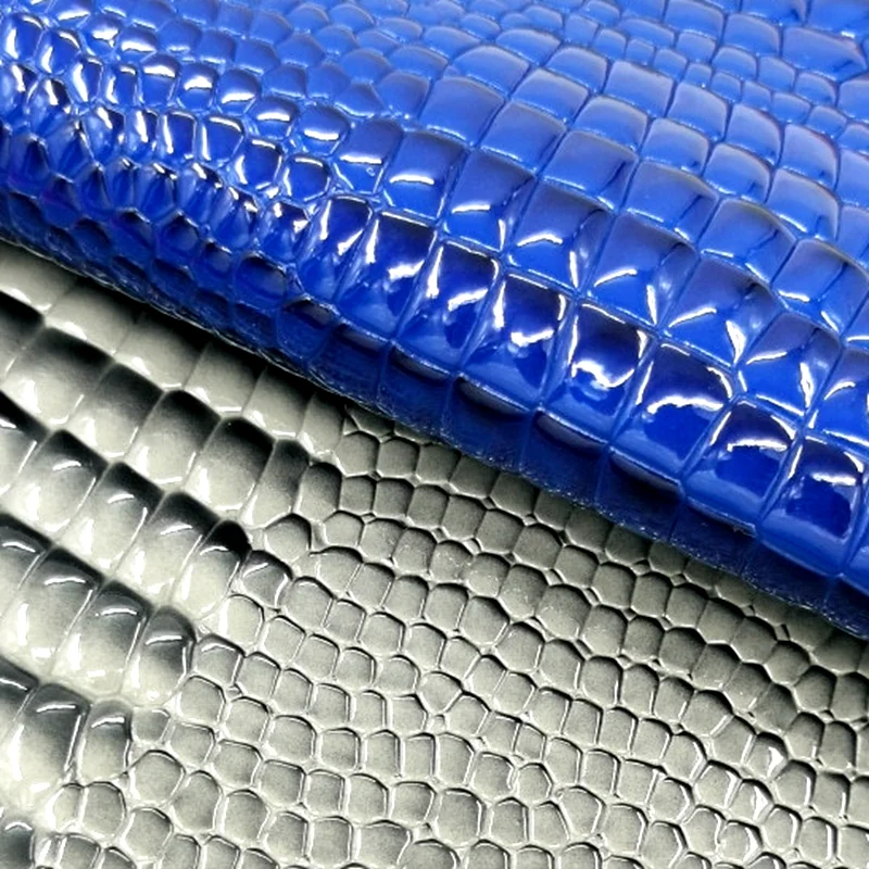 High glossy embossed stone PVC leather crocodile faux leather for women handbags  crossbody bag