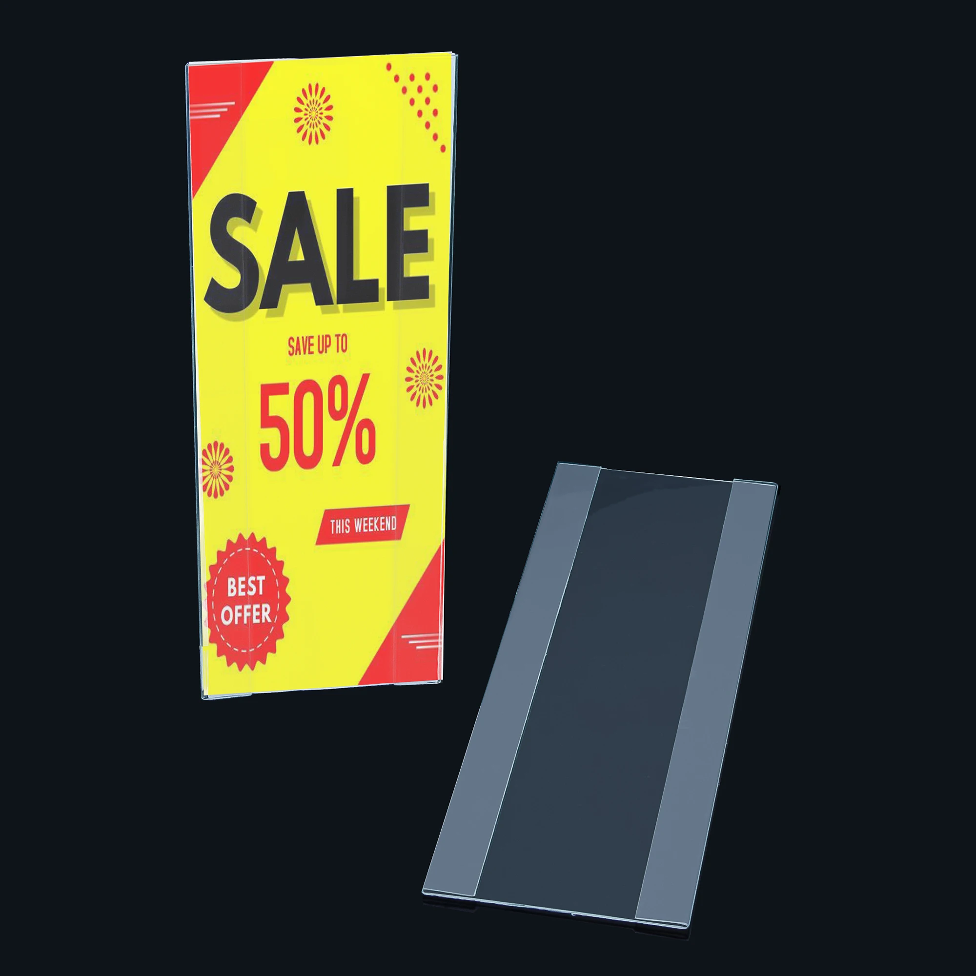 Free Sample Cheap supermarket acrylic shelf talker clear display shelf talker