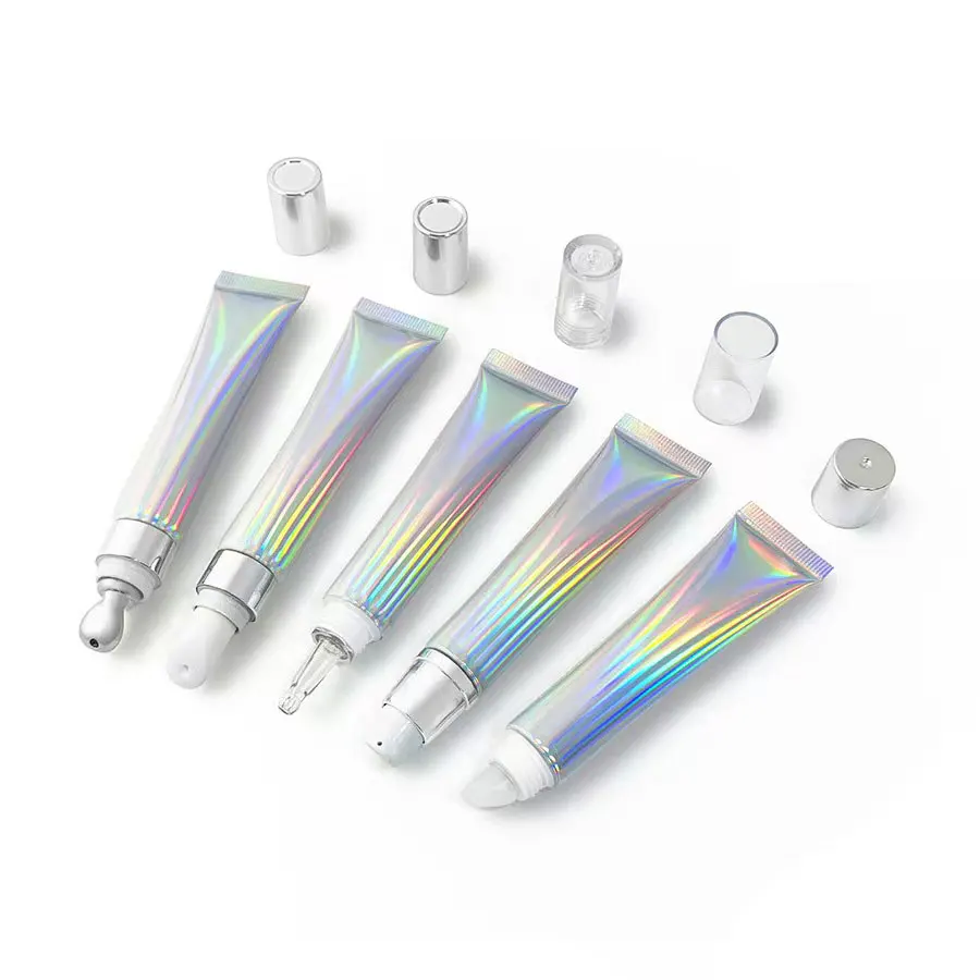 Laser Silver 20g Empty Cosmetic Container 20ml Eye Cream Squeeze Tube Zinc alloy ceramics Lotion Packaging Massage tube