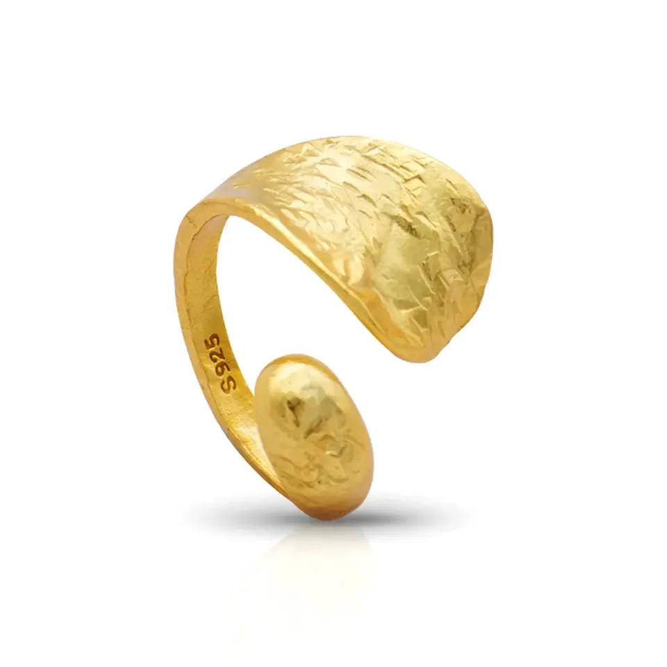 Chris April sterling silver chunky ring minimalist Irregular bumpy tin foil paper pattern water drop rings