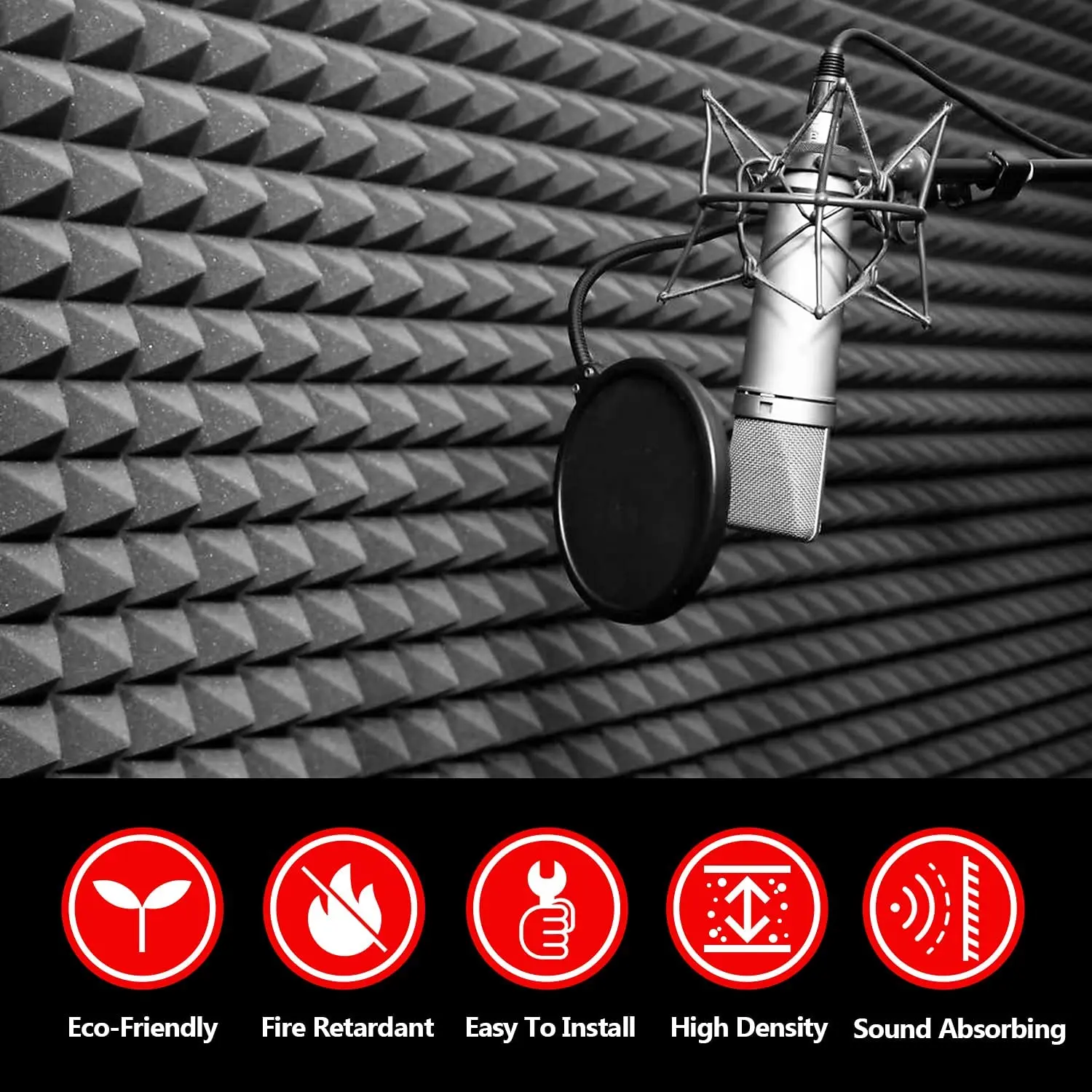 Anika  Bestselling Pyramid Acoustic Foam Sound-absorbing Foam with Environmentally Friendly acoustic foam panel manufacturer