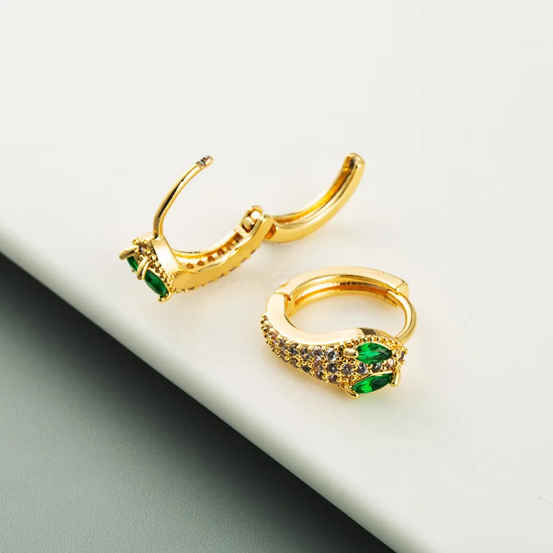  High quality trendy Snake earrings hoop earringsLadies Zircon