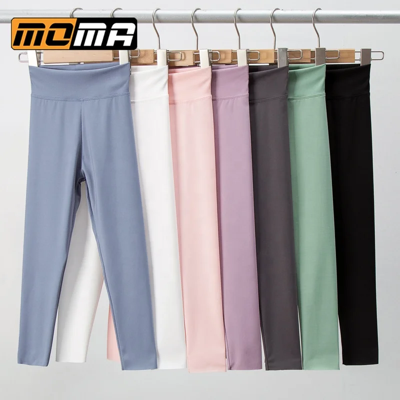 Children clothing workout sports High Waist Elastic Pants trousers Girls yoga leggings for kids