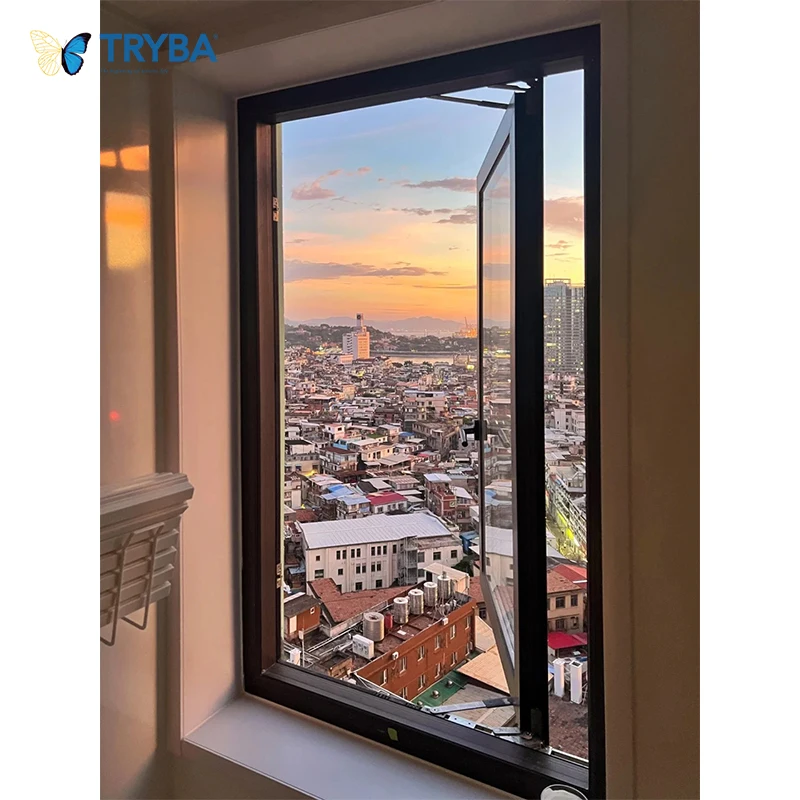 Thermal heat insulation IGU glaze hinged swing windows