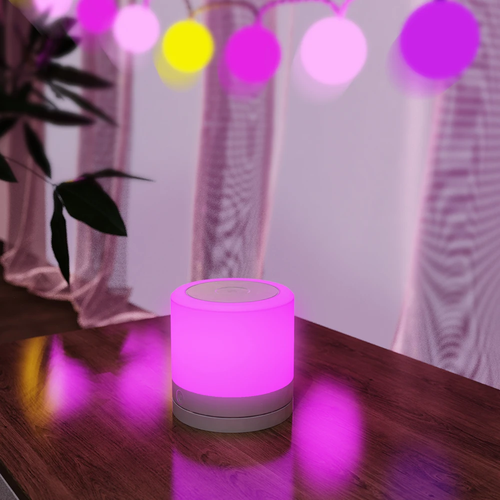 Room Warm White Light USB Rechargeable Touch Sensor RGB Led Night Light