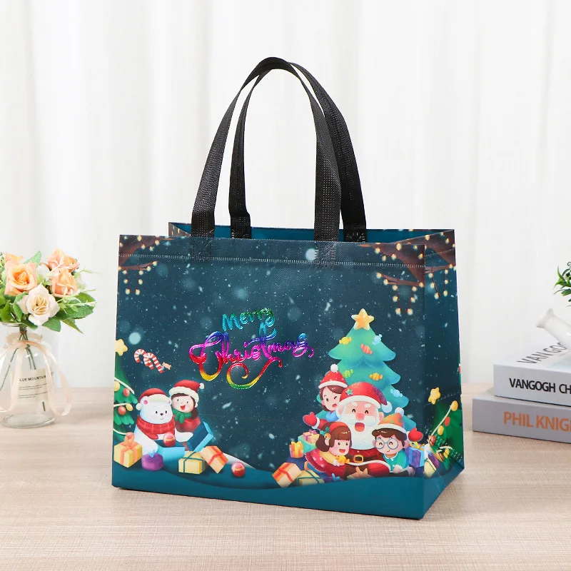 New Arrival Custom cheap reusable non woven bag Christmas gift shopping bags with your own logo
