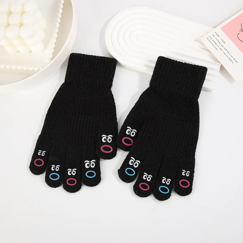 Kids Cute Cartoon Knitted Stretch Mittens Multi-color Soft Warm Acrylic Gloves Animal Pattern Magic Winter Gloves